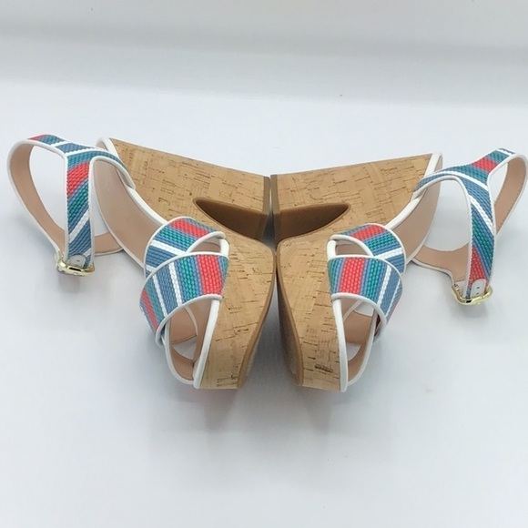 Kate Spade Grace Striped Raffia Platforms Size 9.5B.. - Picture 8 of 16